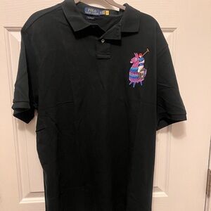 NWT Polo by Ralph Lauren X Fornite Men's Black Shirt with Embroidered Design